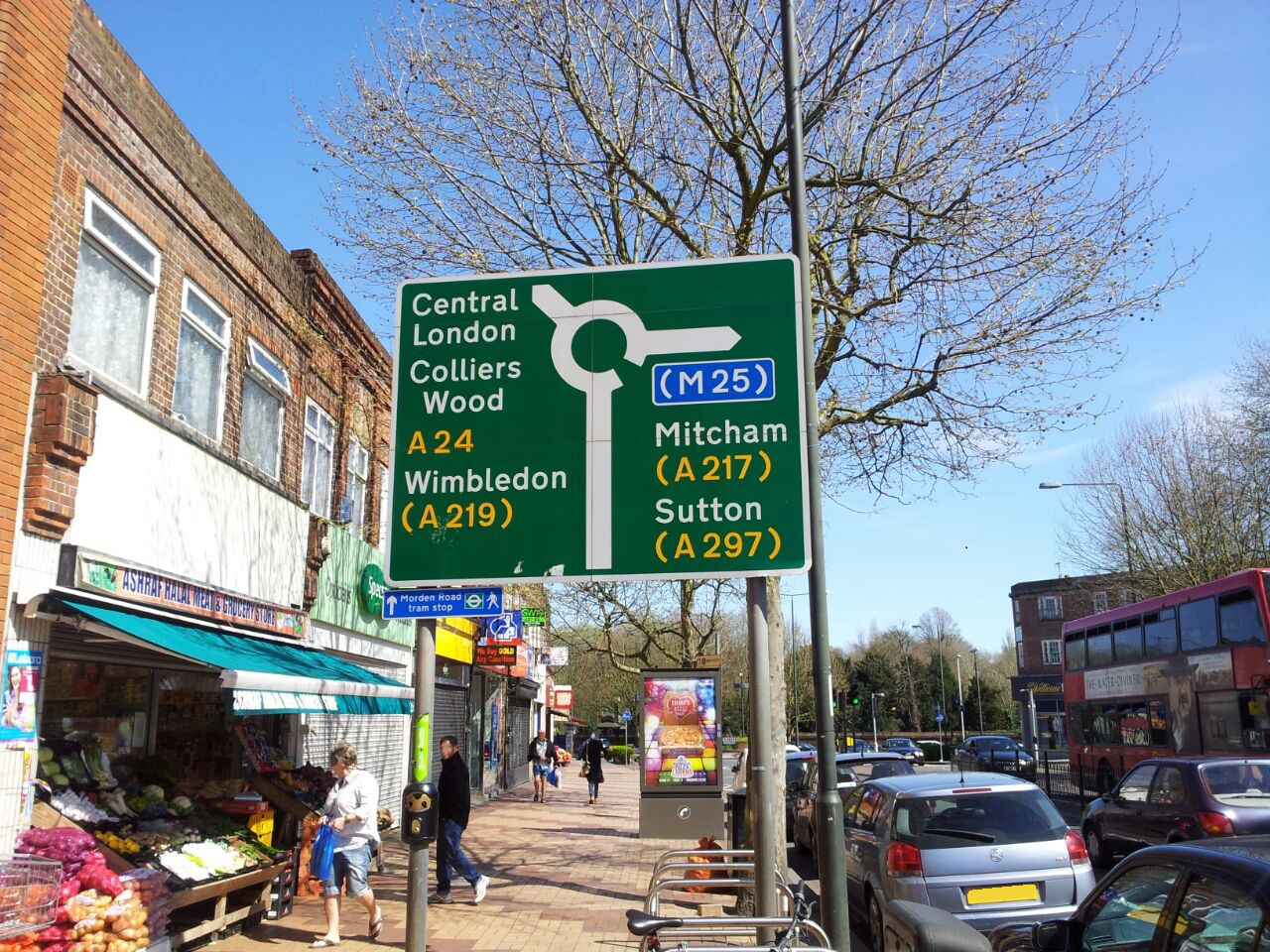 Road Signs Morden Road Roundabout